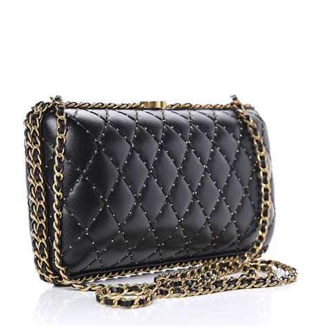 chanel vintage small evening clutch thin chain|Chanel clutch with chain black.